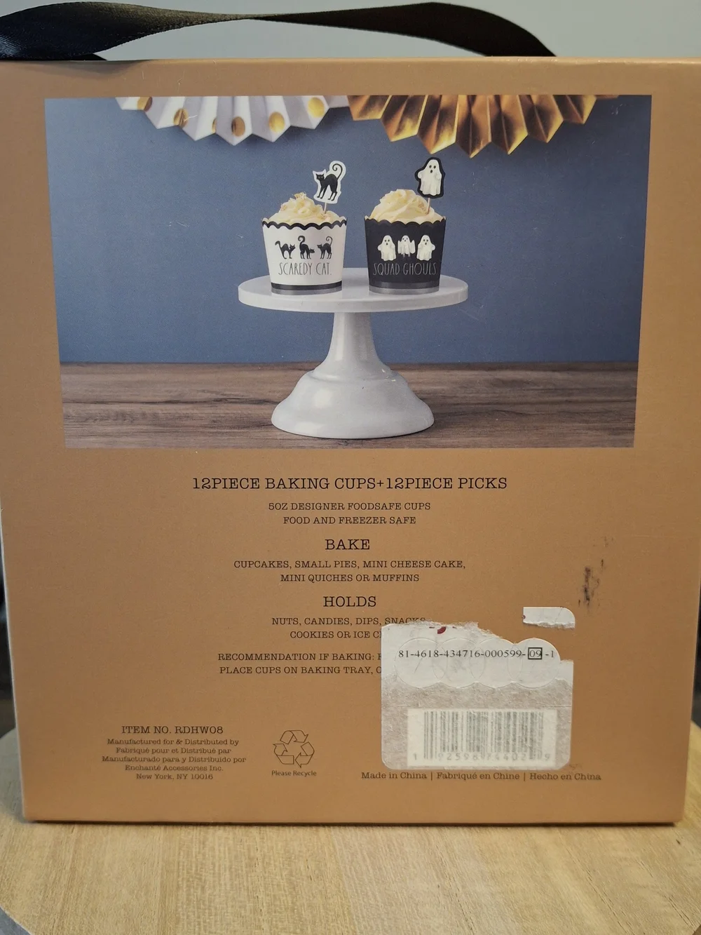 New Rae Dunn Halloween Cupcake Kit - Black & White Ghosts and Cats